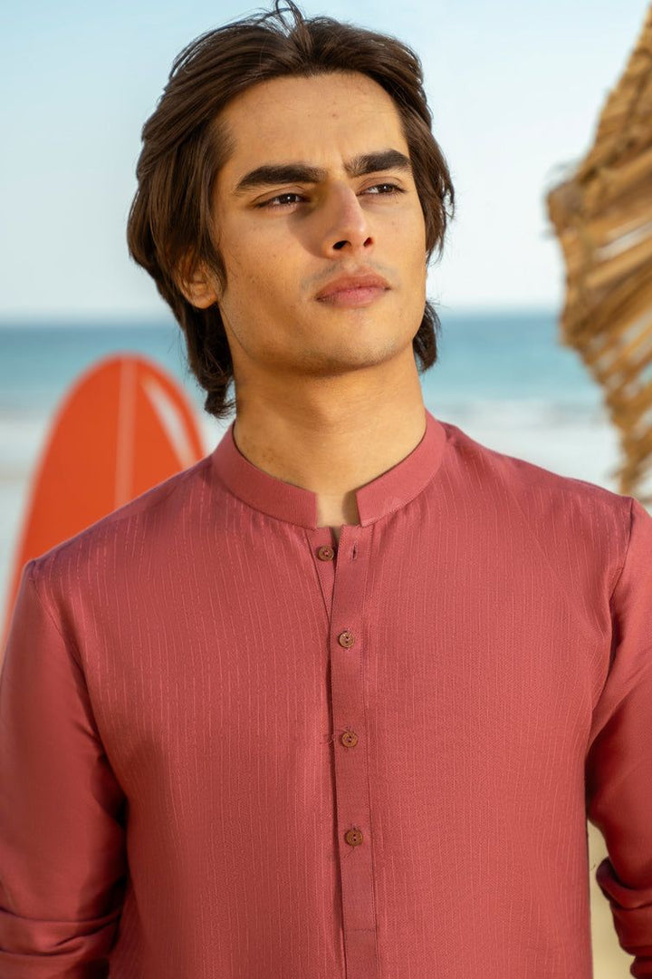 Cotton Pink Kurta - J. Junaid Jamshed