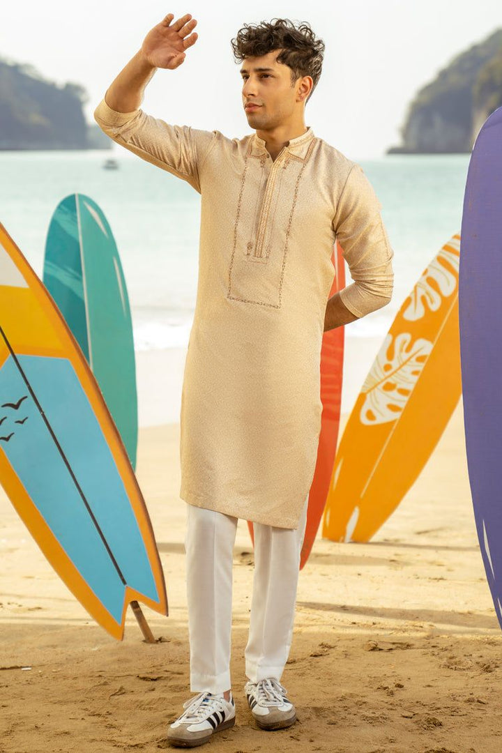 Blended Brown Special Kurta - J. Junaid Jamshed