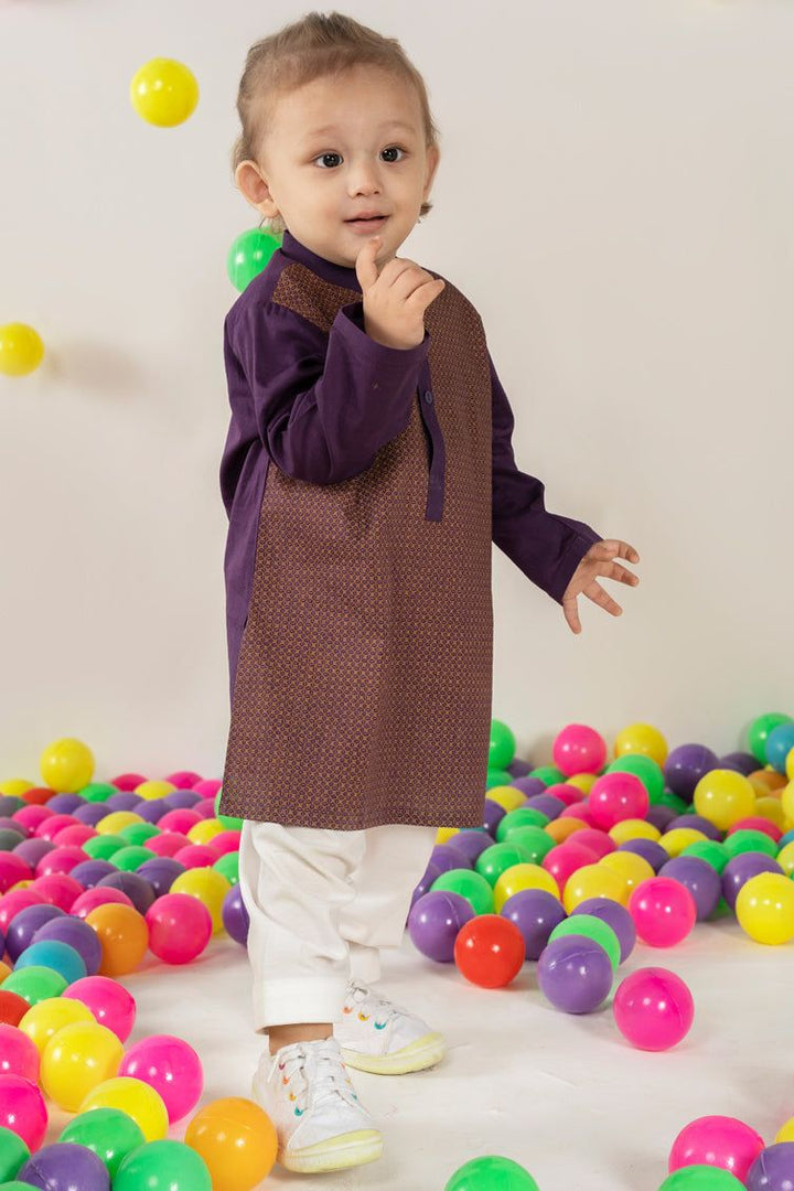 Cotton Purple Shalwar Kameez- J. Junaid Jamshed