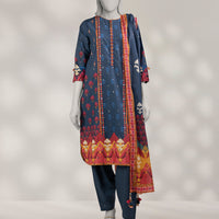 Cambric Blue Unstitched Suit - J. Junaid Jamshed
