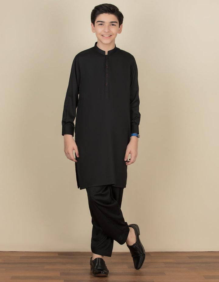 Blended Black Shalwar Kameez - J. Junaid Jamshed