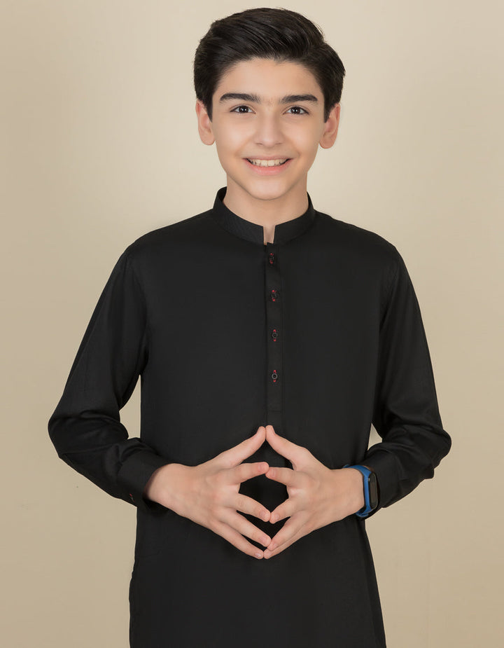 Blended Black Shalwar Kameez - J. Junaid Jamshed