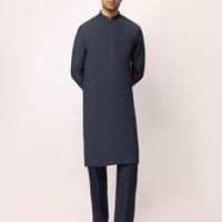 Blended Bluish Grey Unstitched Suit - J. Junaid Jamshed