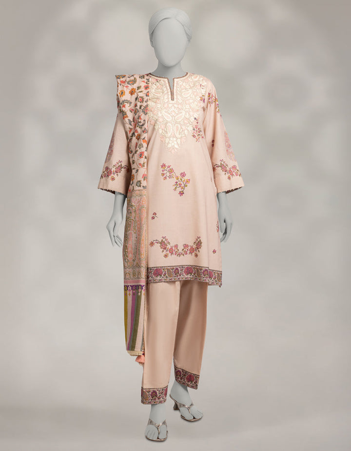 Pashmina Pink Unstitched Suit - J. Junaid Jamshed