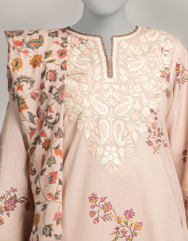 Pashmina Pink Unstitched Suit - J. Junaid Jamshed