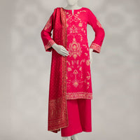 Khaddar Slub Multicolor Unstitched Suit - J. Junaid Jamshed