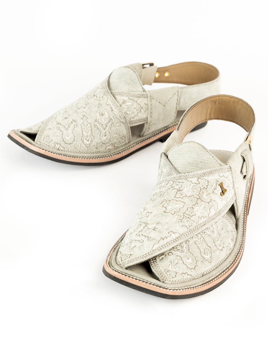 Grey Peshawari Chappal - J. Junaid Jamshed