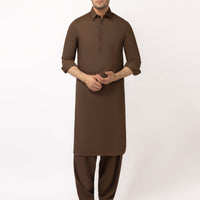 Blended Brown Unstitched Suit - J. Junaid Jamshed