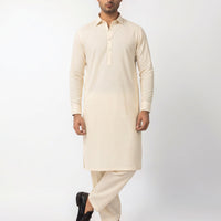 Cotton Off White Unstitched Suit - J. Junaid Jamshed
