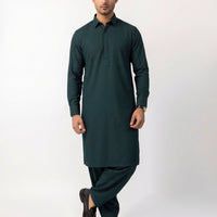 Cotton Deep Teal Unstitched Suit - J. Junaid Jamshed