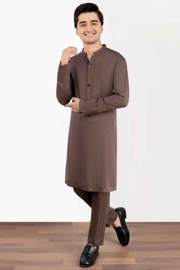 Blended Brown Kurta Pajama- J. Junaid Jamshed