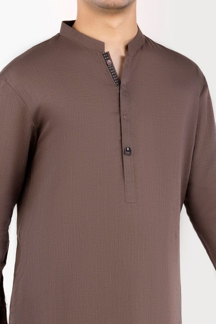 Blended Brown Kurta Pajama- J. Junaid Jamshed