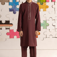 Blended Red Shalwar Kameez - J. Junaid Jamshed