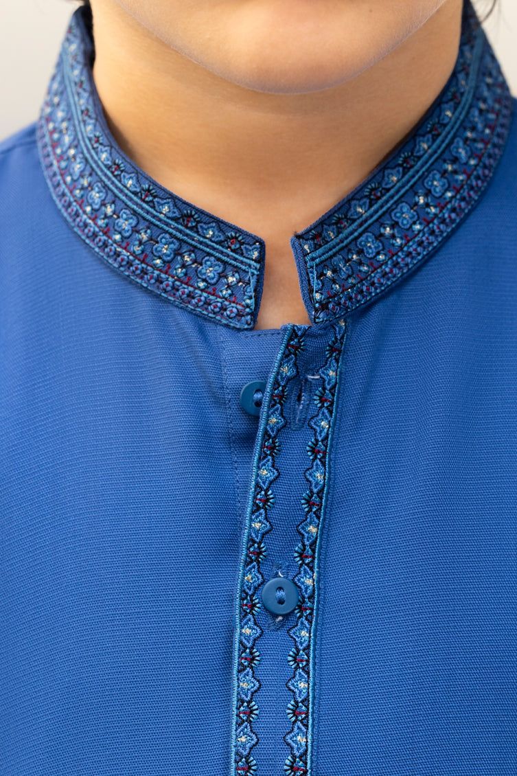 Blended Blue Shalwar Kameez - J. Junaid Jamshed