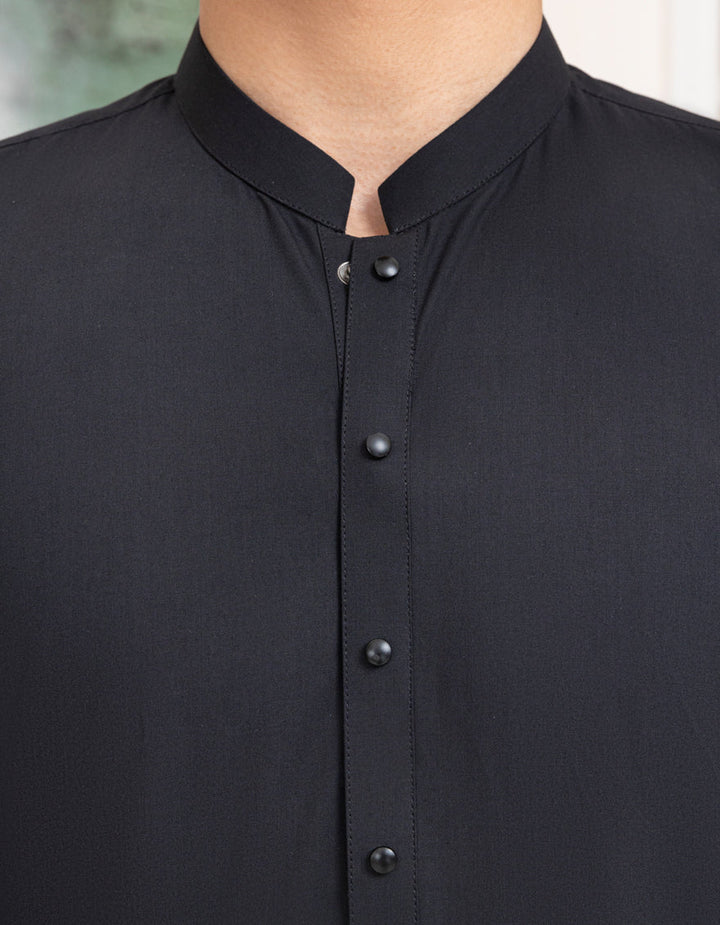 Blended Black Shalwar Kameez - J. Junaid Jamshed