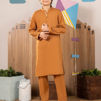 Blended Mustard Kurta Trouser - J. Junaid Jamshed