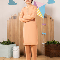 Blended Orange Kurta Trouser - J. Junaid Jamshed
