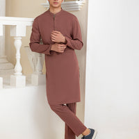 Blended Rust Kurta Trouser - J. Junaid Jamshed
