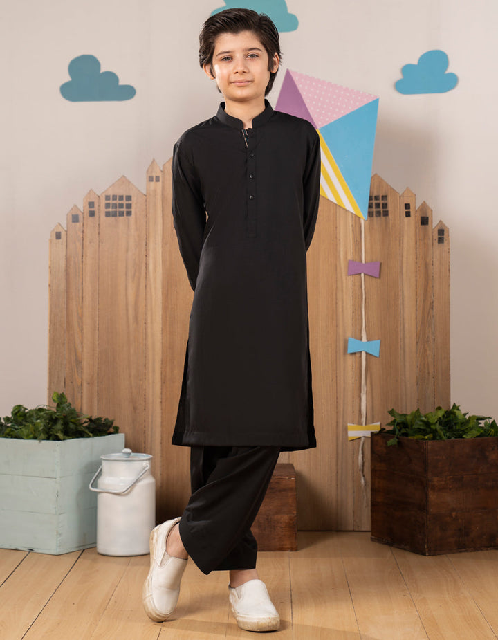 Blended Black Shalwar Kameez - J. Junaid Jamshed