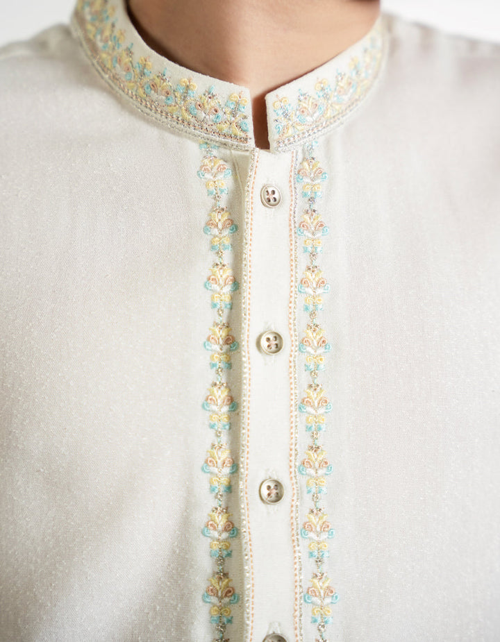Blended Off White Shalwar Kameez - J. Junaid Jamshed