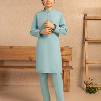 Polyester Sky Blue Kurta Trouser - J. Junaid Jamshed