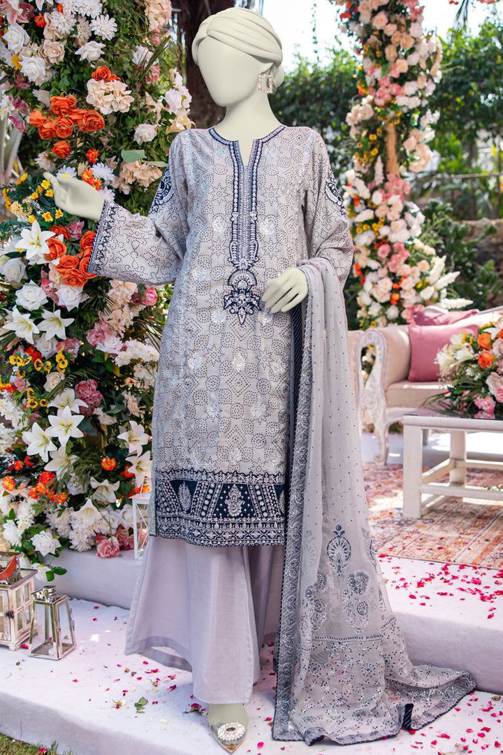Paper Cotton Grey Stitched Suit - J. Junaid Jamshed
