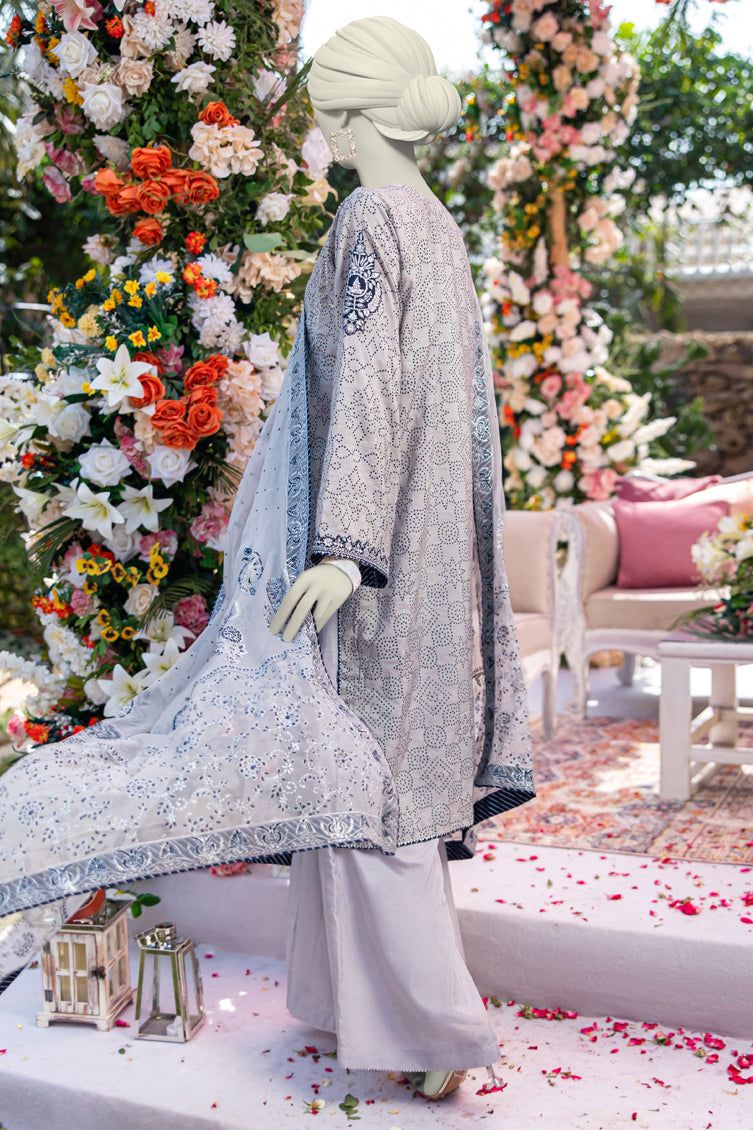 Paper Cotton Grey Stitched Suit - J. Junaid Jamshed