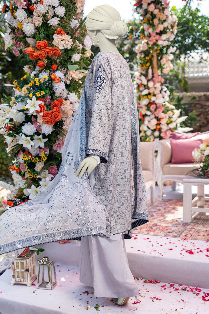 Paper Cotton Grey Stitched Suit - J. Junaid Jamshed