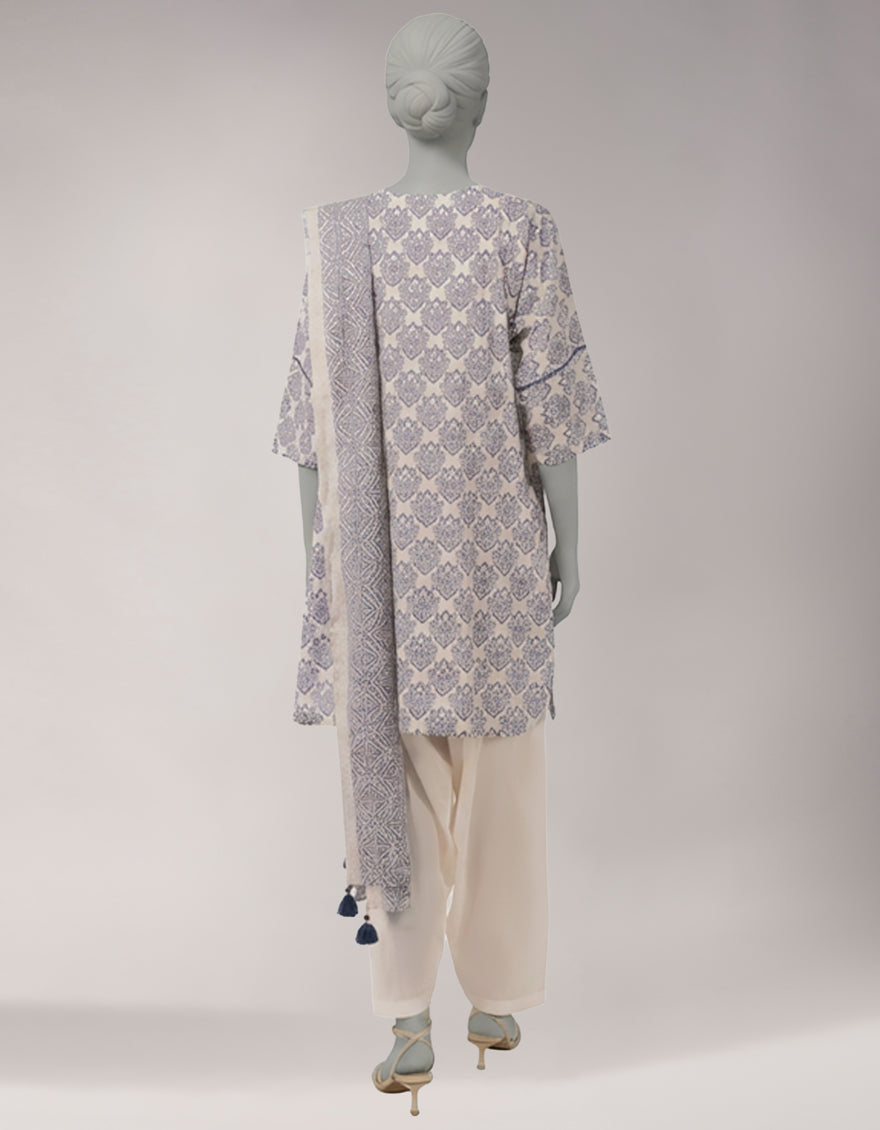 Lawn Multicolor Unstitched Suit - J. Junaid Jamshed