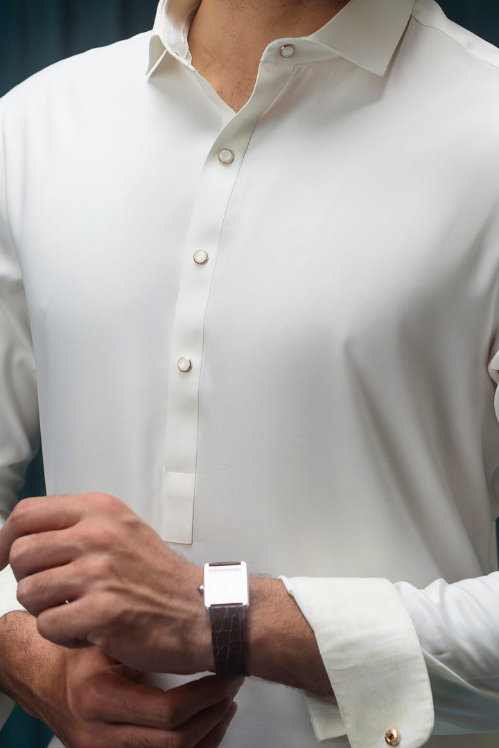 Polyester Off White Shalwar Kameez - Cast & Crew