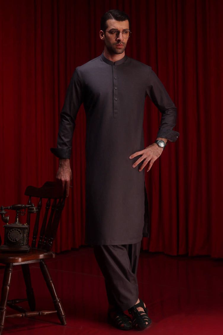 Cotton Charcoal Shalwar Kameez - Cast & Crew