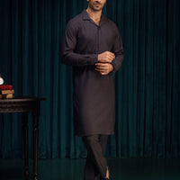 Cotton Charcoal Kurta Trouser - J. Junaid Jamshed