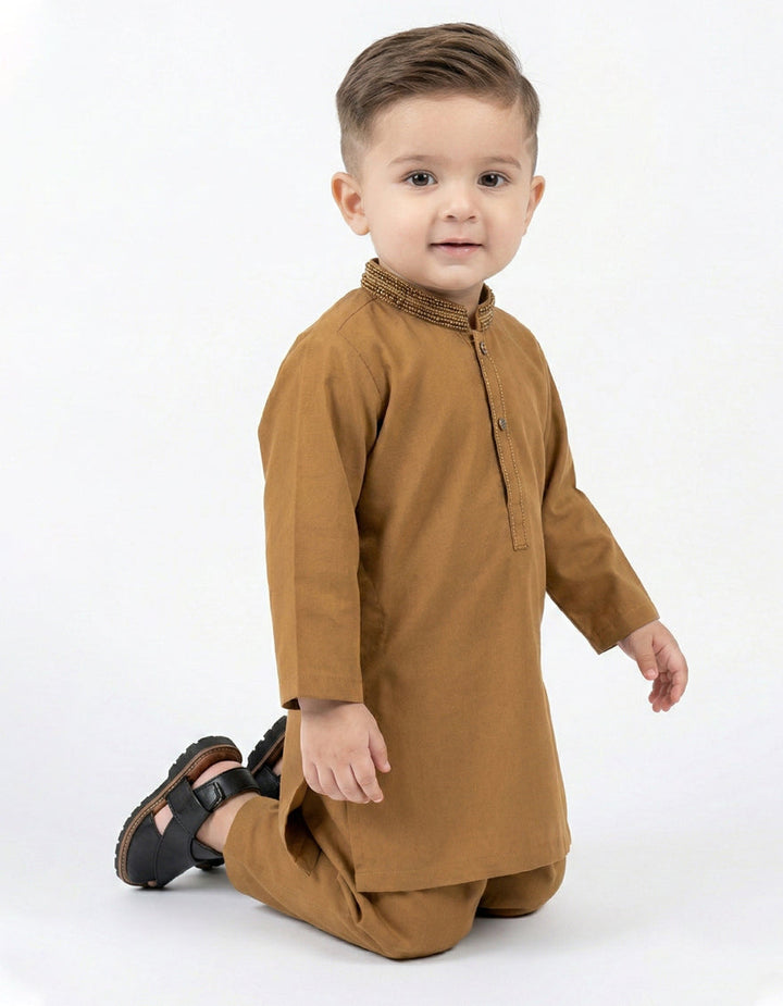 Blended Yellow Shalwar Kameez - J. Junaid Jamshed