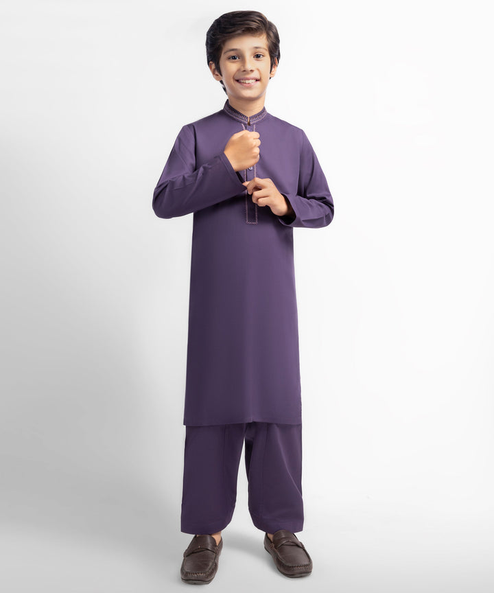 Blended Purple Shalwar Kameez - J. Junaid Jamshed
