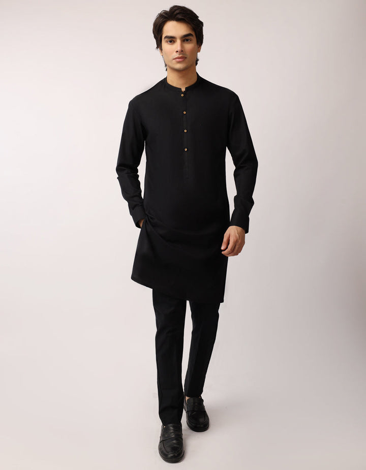 Cotton Black Kurta Trouser- J. Junaid Jamshed