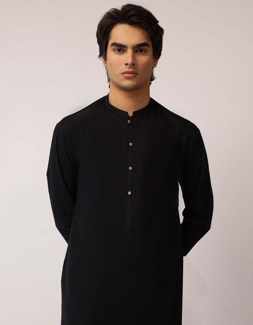 Cotton Black Kurta Trouser- J. Junaid Jamshed