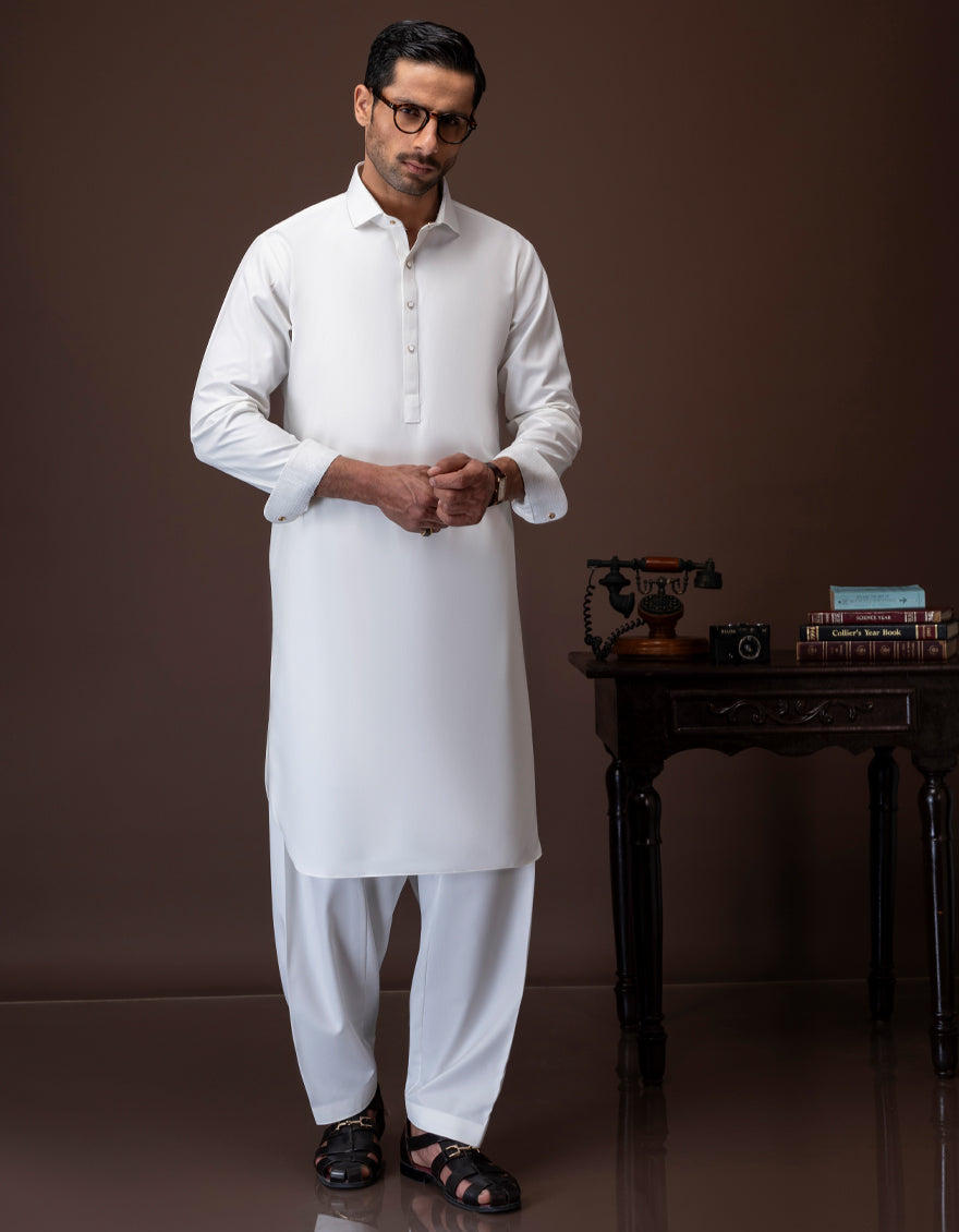 Blended Off White Shalwar Kameez - Cast & Crew