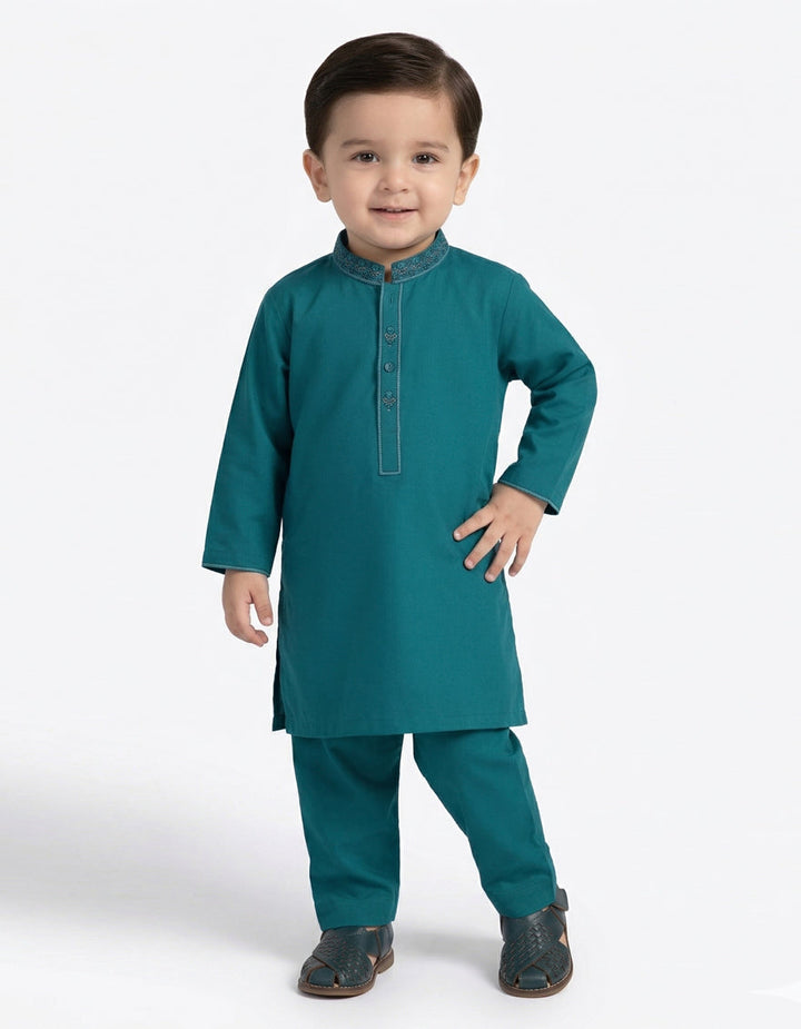 Blended Green Shalwar Kameez - J. Junaid Jamshed