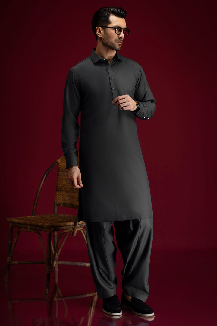Blended Charcoal Grey Shalwar Kameez - Cast & Crew