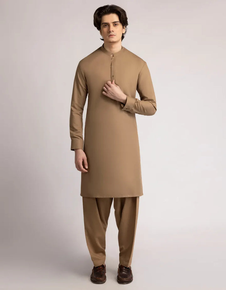 Blended Olive Shalwar Kameez - J. Junaid Jamshed