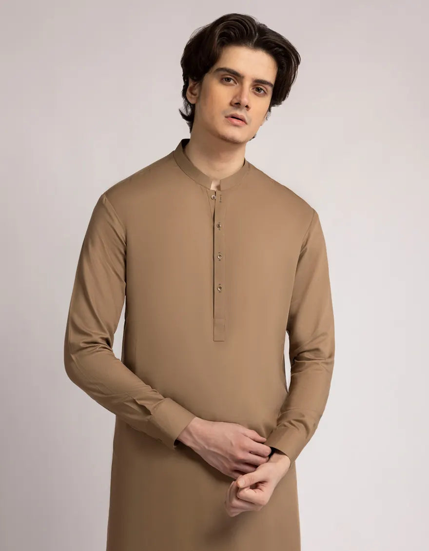 Blended Olive Shalwar Kameez - J. Junaid Jamshed