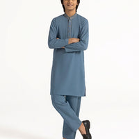 Blended Light Blue Kurta Trouser - J. Junaid Jamshed