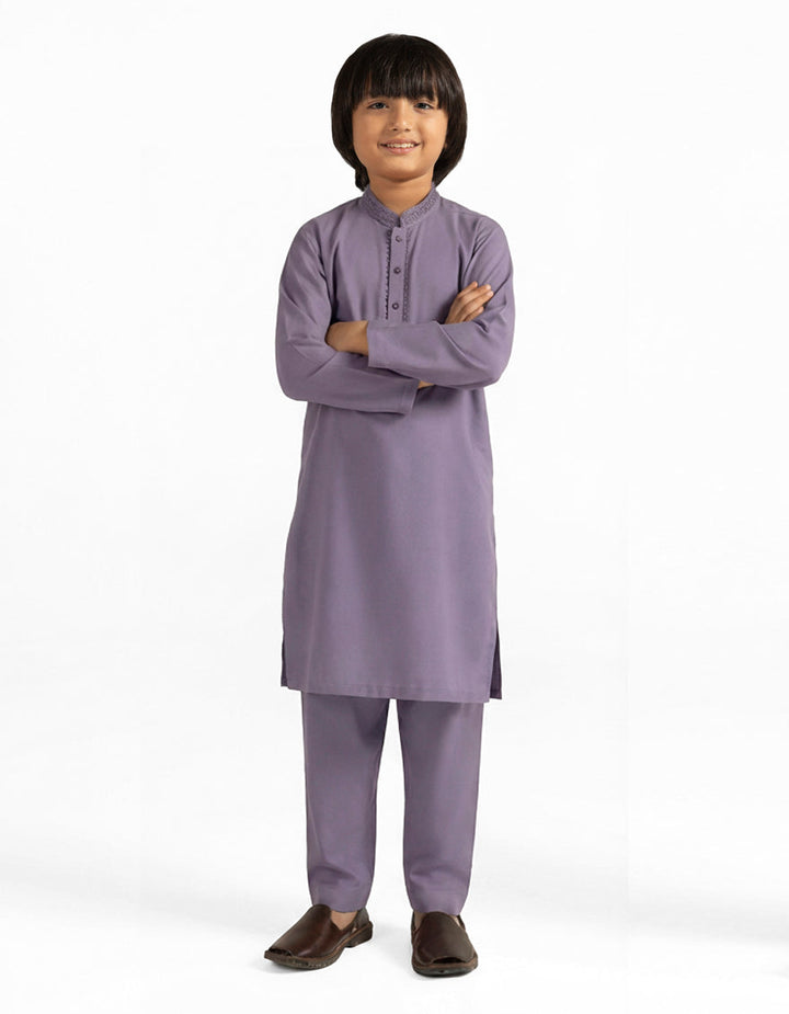 Blended Light Purple Kurta Trouser - J. Junaid Jamshed