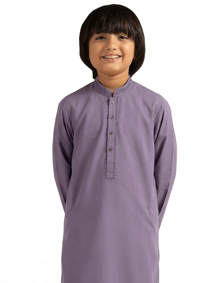 Blended Light Purple Kurta Trouser - J. Junaid Jamshed