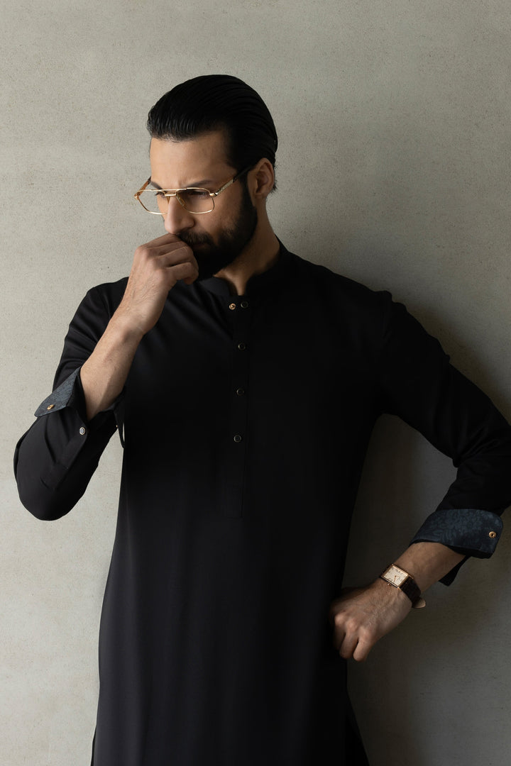 Polyester Black Shalwar Kameez - Cast & Crew