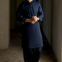 Cotton Navy Shalwar Kameez - Cast & Crew