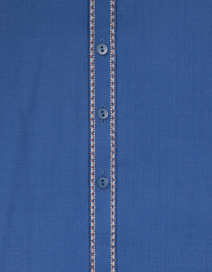 Blended Blue Kurta Trouser - J. Junaid Jamshed