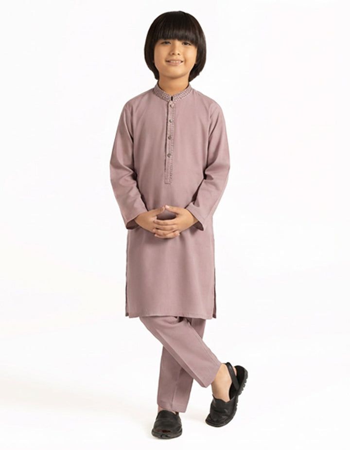 Blended Tea Pink Kurta Trouser - J. Junaid Jamshed