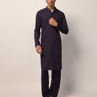 Blended Purple Kurta Trouser - J. Junaid Jamshed
