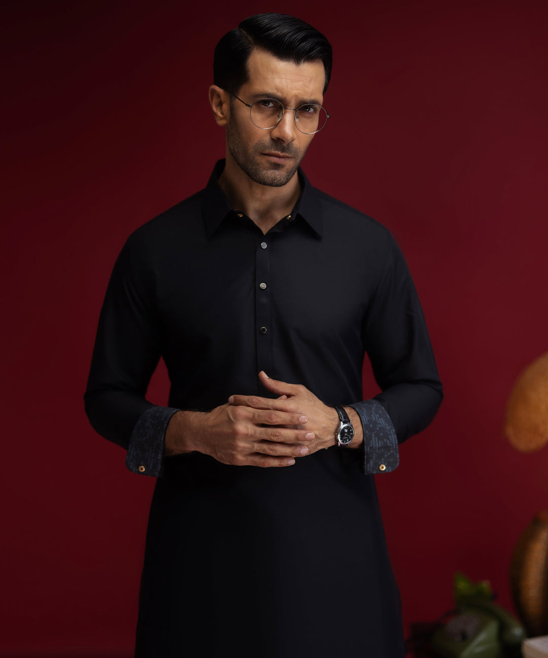 Blended Black Shalwar Kameez - J. Junaid Jamshed